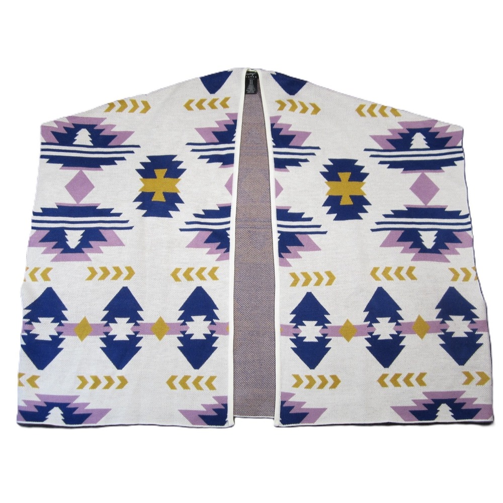 Wrangler Retro Southwestern Shawl OS Open Poncho Cape Geometric Boho Cowgirl